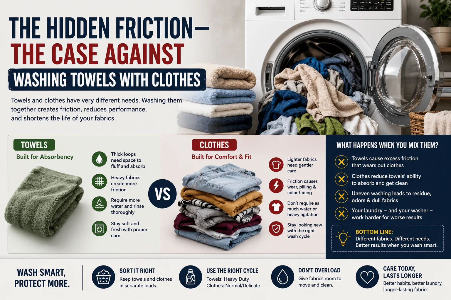 The Hidden Friction—The Case Against Washing Towels with Clothes