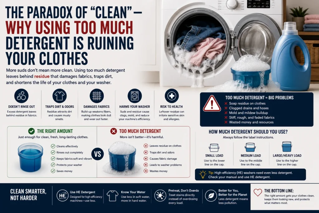 The Paradox of "Clean"—Why Using Too Much Detergent is Ruining Your Clothes