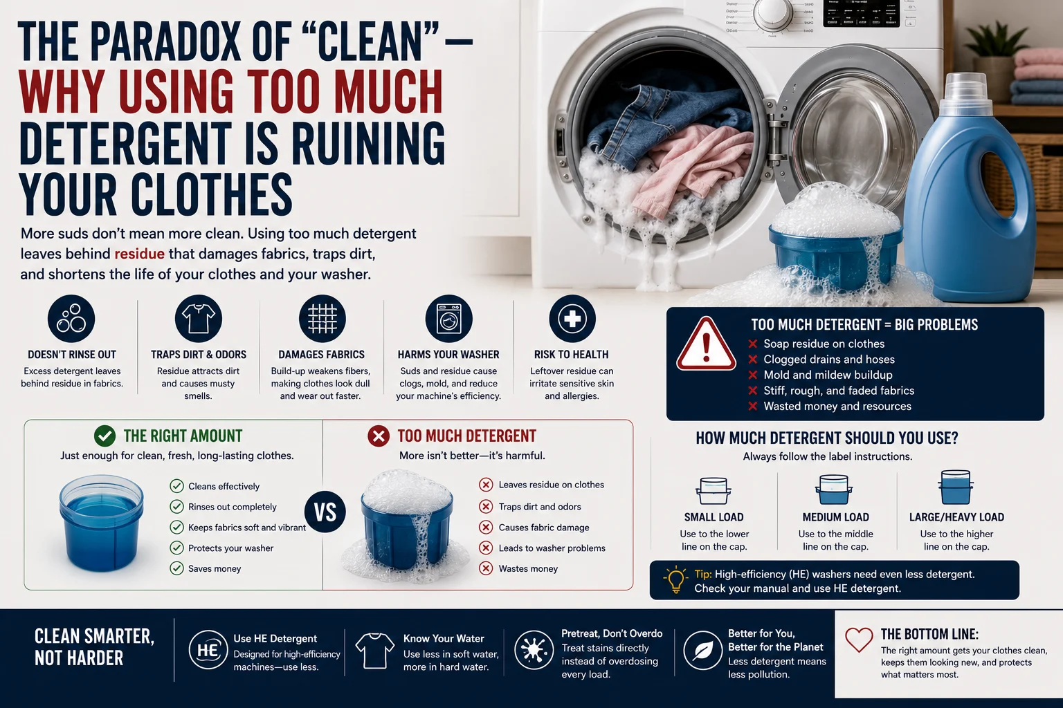 The Paradox of "Clean"—Why Using Too Much Detergent is Ruining Your Clothes