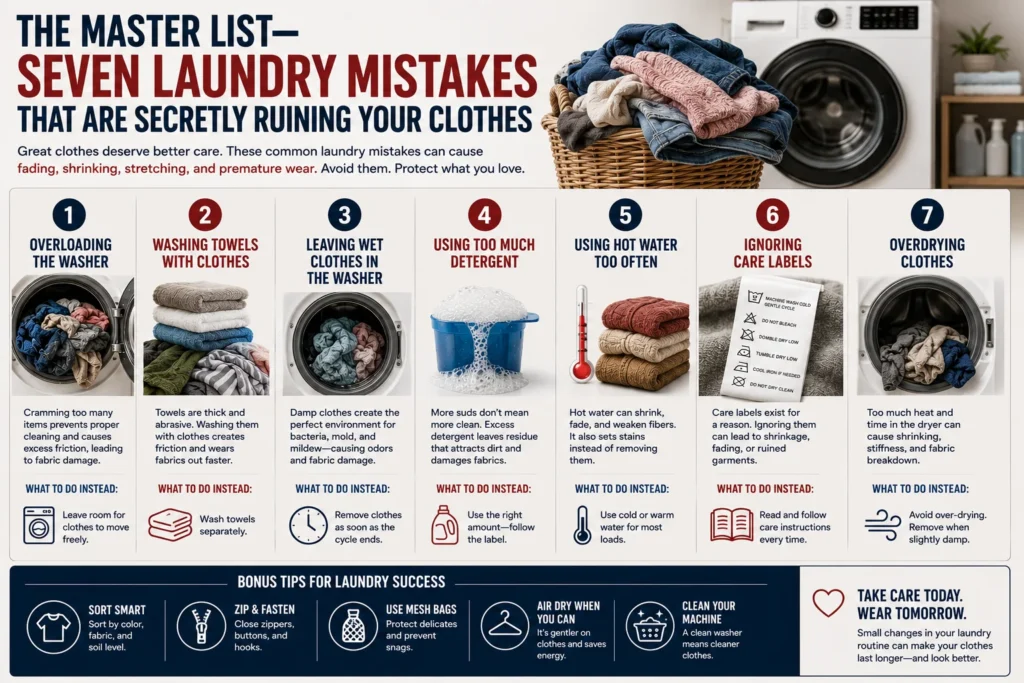 The Master List—Seven Laundry Mistakes That Are Secretly Ruining Your Clothes